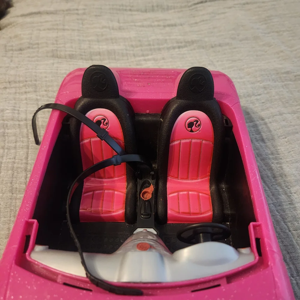 BARBIE Glam Pink Convertible 2 Seater Doll Car Seat Beltk Convertible Toy Car